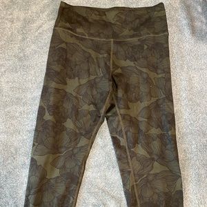 Plant Print Green Leggings High waisted